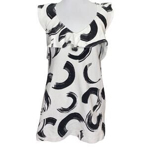 Anthropologie Deletta Ruffle Tunic Top Small